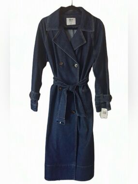 NWT RM Rebecca Minkoff Belted Denim Trench Coat – Size S